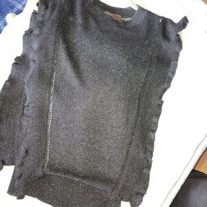 Black Mesh Knit Top